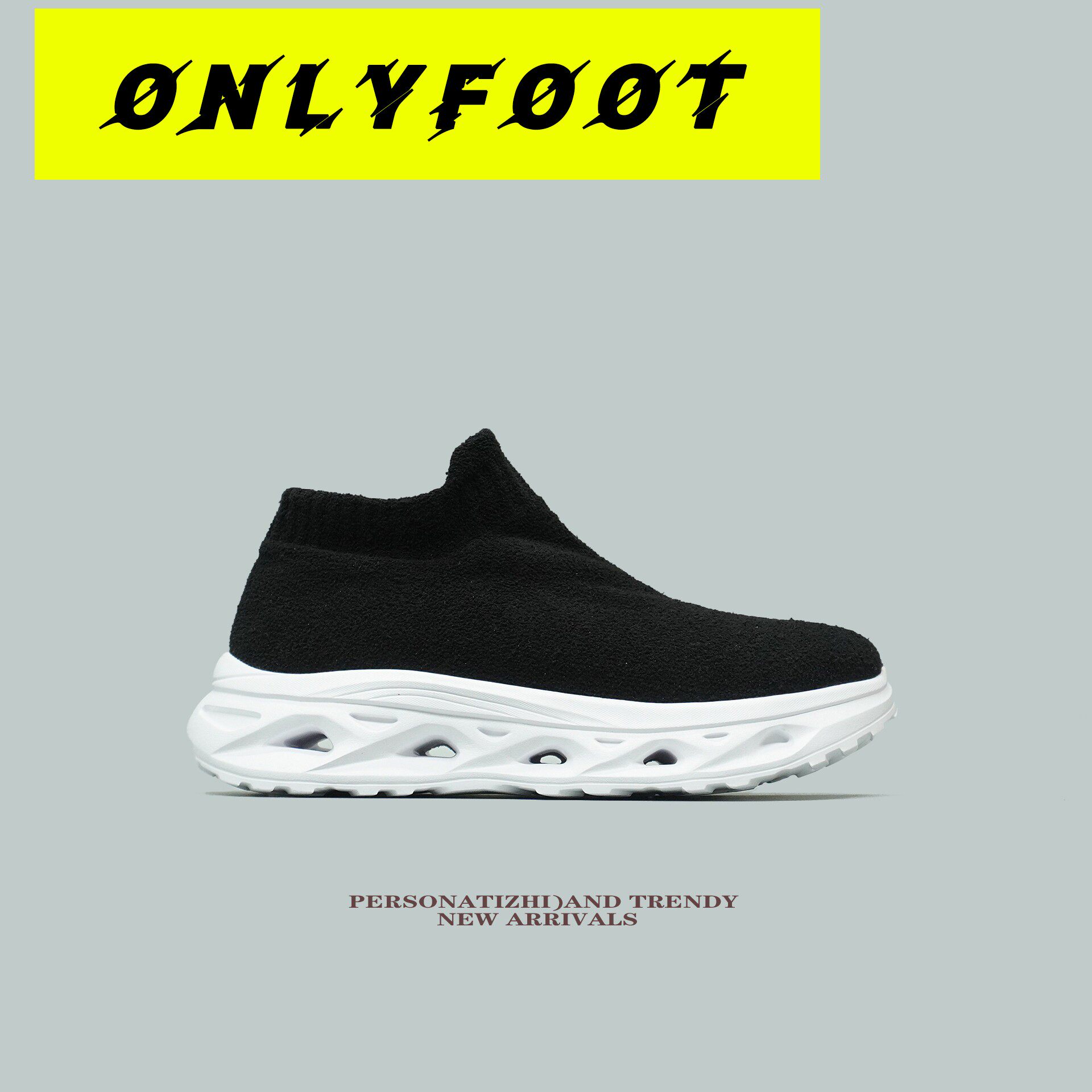 【小尼绒网布】秋冬单鞋加宽鞋头轻便舒服一脚蹬袜子鞋男女运动鞋