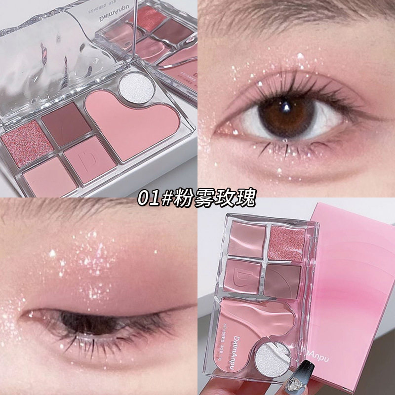 水月六色哑光珠光渐变眼影盘