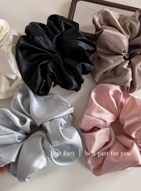甜美简约纯色质感布艺缎面大肠发圈大号高级感发饰发绳头饰新款
