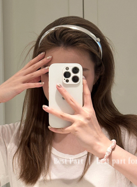 韩国简约百搭小圆片银色发箍2025新款早秋小众高级感细头箍发卡