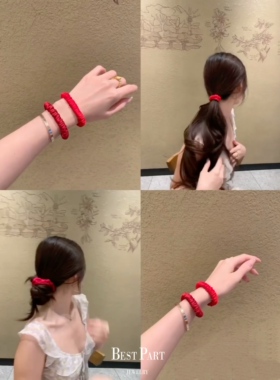 真丝小肠圈扎头发皮筋高弹网红2025新款发圈头绳女高级感头花发饰