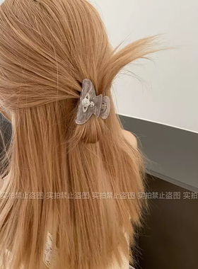 闪闪氛围~满钻星球高级双面复古土星抓夹女慵懒后脑勺鲨鱼夹发饰