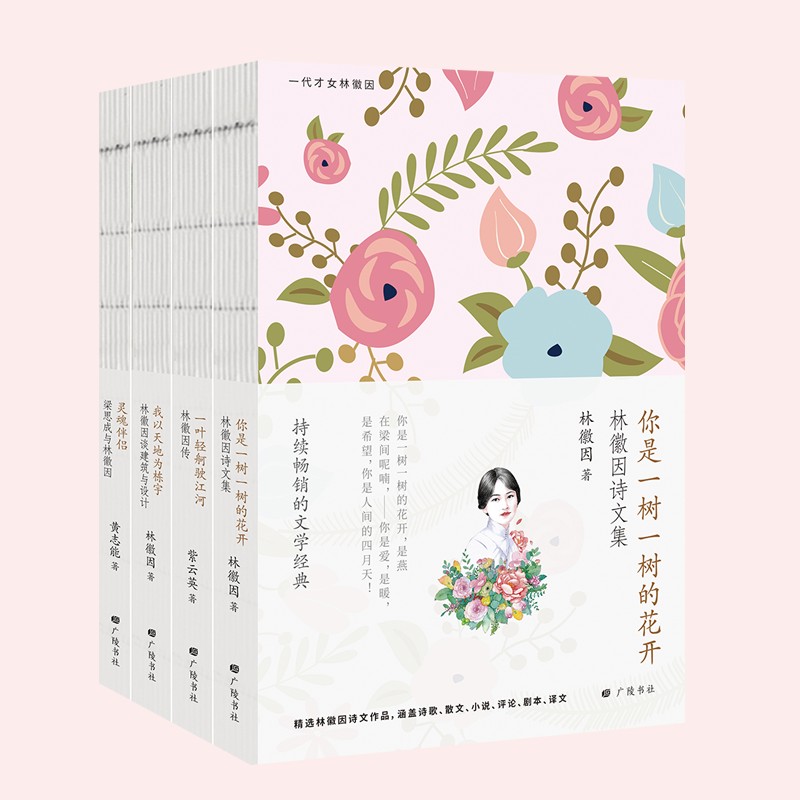 林徽因传记文集套装全4册 你是一树一树的花开+一叶轻舸驶江河+我以天地为栋宇+灵魂伴侣万古人间四月天民国大师经典建筑学家书籍