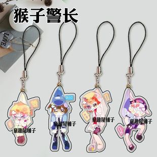 猴子警长探案记手机挂绳双面亚克力挂链卡通书包饰品挂件学生礼物