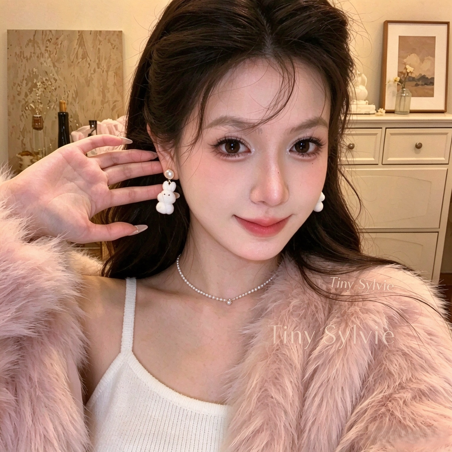 TinySylvie甜酷小熊珍珠耳钉
