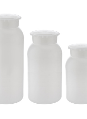 HDPE齿轮盖塑料大口试剂瓶 650ML 带内塞塑料样品瓶 齿轮盖广口塑料瓶 取样分装白色大口瓶  开票