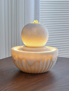 风车流水摆件循环水客厅装饰品办公桌高山流水生财喷泉水车风水轮