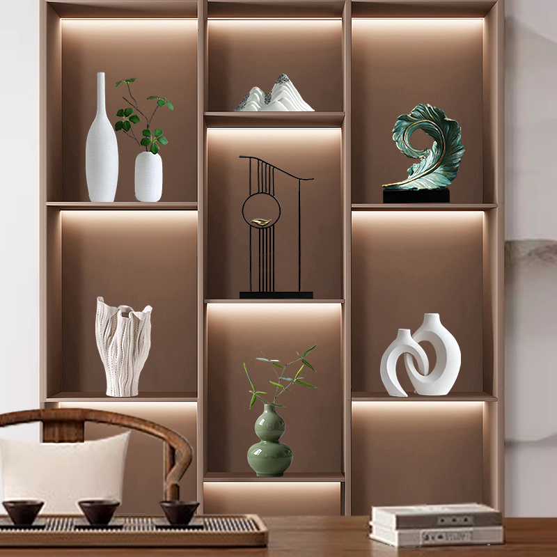 新中式轻奢高档装饰品摆件创意家居客厅酒柜玄关办公室博古架摆放