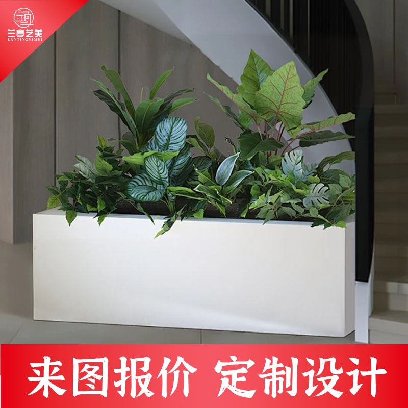 仿真绿植花箱商业街定制组合种植箱组合花箱商场室外花箱仿真花图片