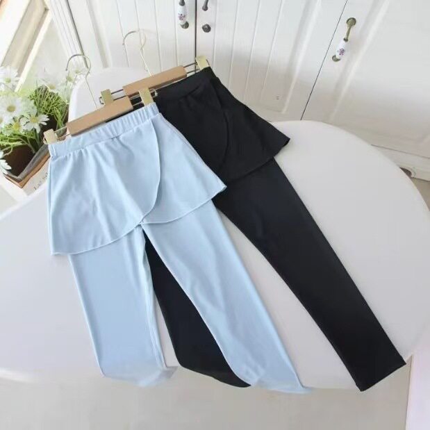 女童鲨鱼裤裙春秋新款韩版打底裤假两件运动长裤子女孩舞蹈瑜伽裤