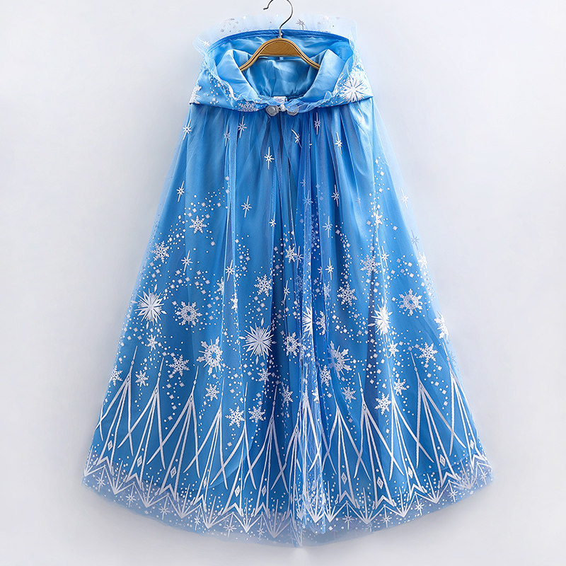 爱莎公主披风春秋款冰雪奇缘女童