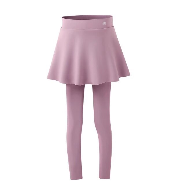 女童假两件速干运动瑜伽裤裙春秋款女孩网球鲨鱼高腰外穿修身长裤