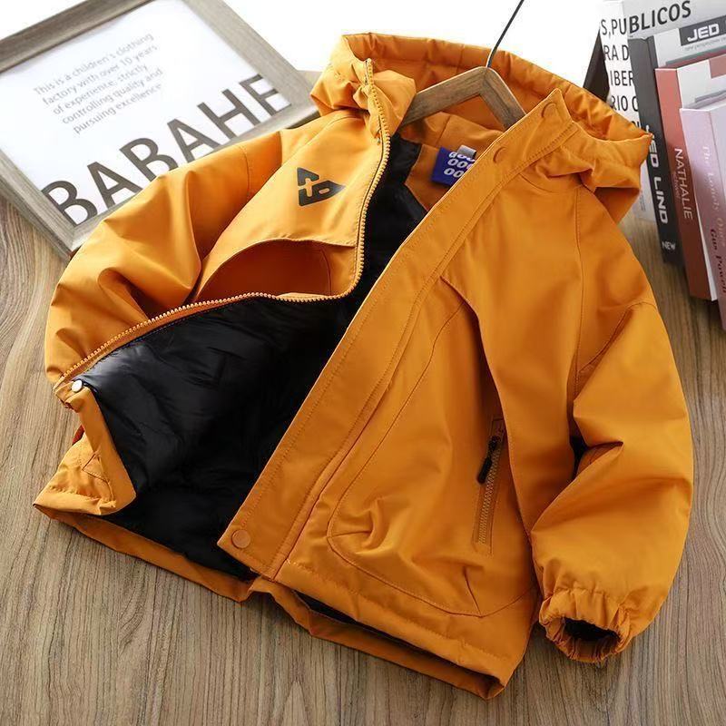 2025秋冬季新款冲锋衣男童连帽