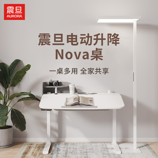 震旦电动升降桌智能电脑桌实木学习桌家用工作台双电机电竞书桌子