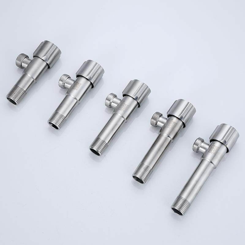 加长角阀热水器水阀马桶开关全铜加厚304不锈钢三角阀入墙加长型