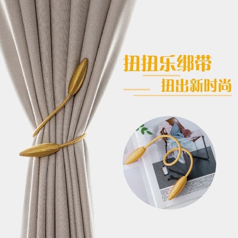 窗帘扣环活扣一个欧式高档叶子金属窗帘扣绑带捆绑窗帘圈