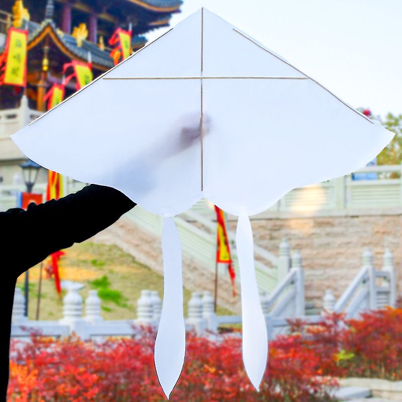 幼儿园diy材料包卡通涂鸦画画空白风筝儿童小孩竹子手工填色风筝