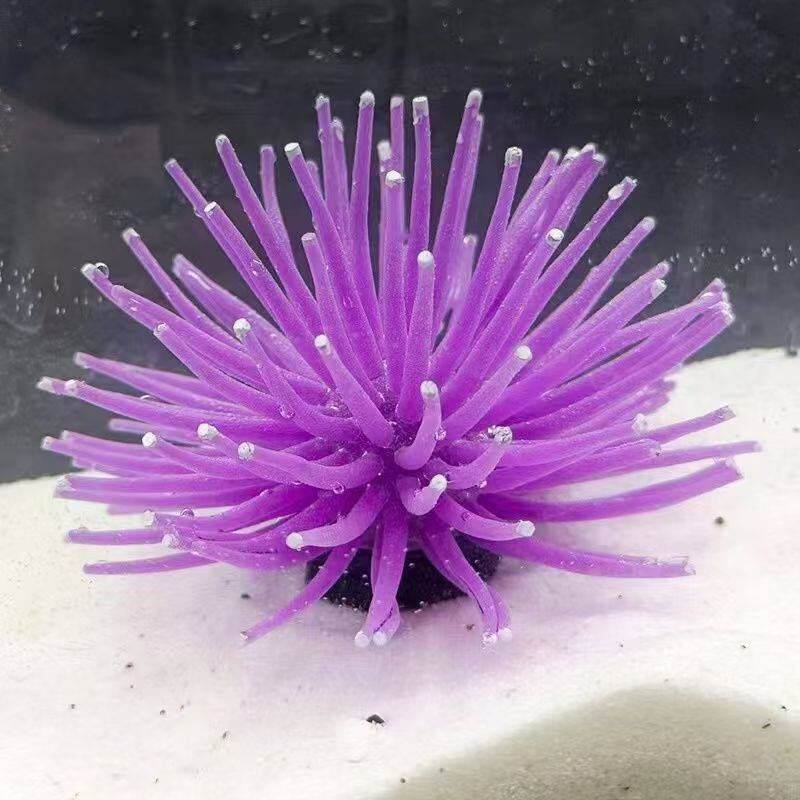 仿真硅胶海胆厂家直销鱼缸造景摆件水族箱内装饰仿真海葵圆形珊瑚