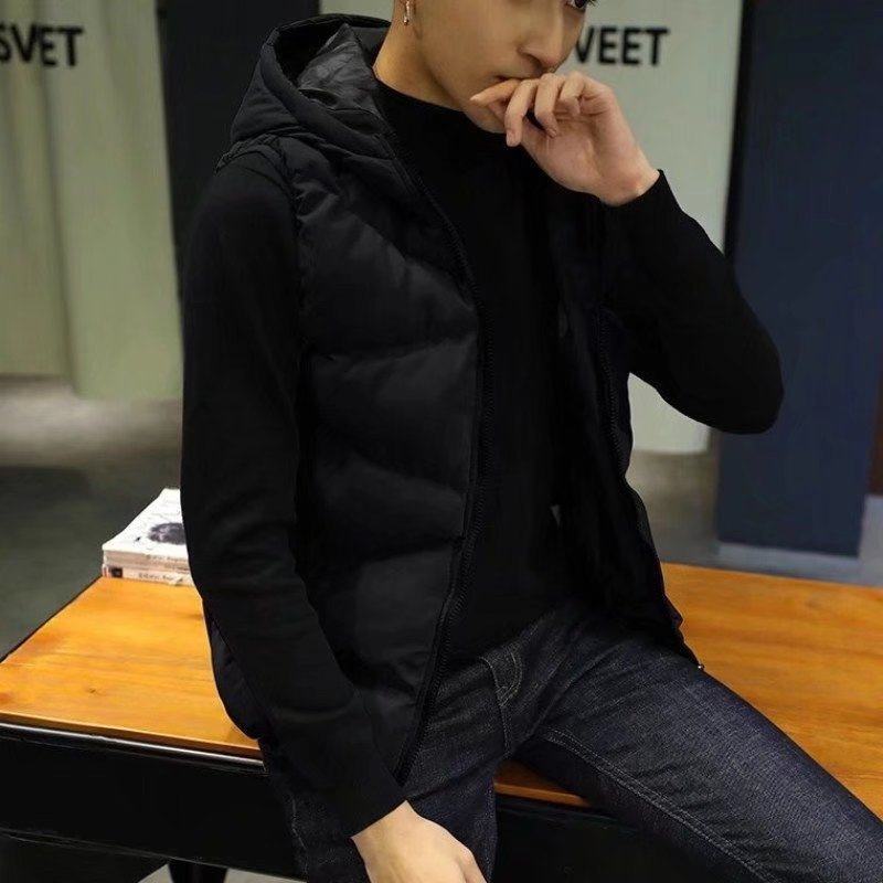 连帽马甲男款冬季2024新款羽绒棉马夹男坎肩无袖外套男加厚