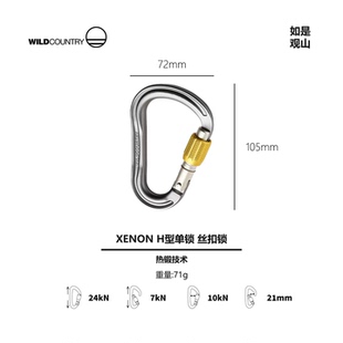 HMS丝扣锁主锁WILDCOUNTRY户外登山攀岩梨形锁保护站XENON HMS