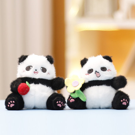 会叫的毛绒玩具熊猫公仔可爱玩偶儿童生日礼物娃娃女生书包小挂件