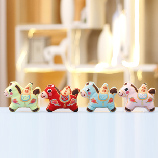 马年吉祥物毛绒玩具小马公仔可爱玩偶中国风娃娃女生礼物书包挂件