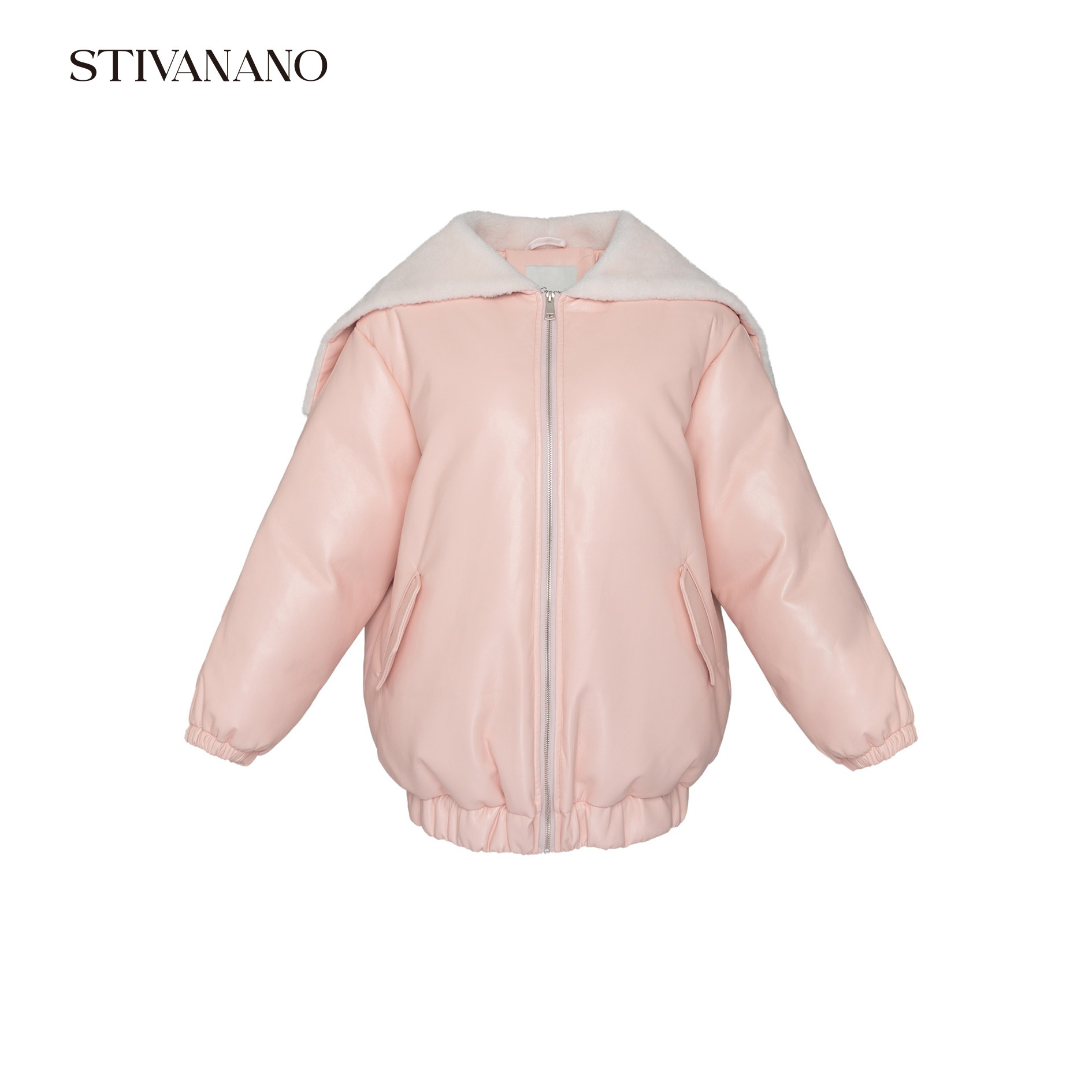 Stivanano羊羔毛拉链帽蛋白皮羽绒服,女装/女士精品,短外套,淘宝优惠券,粉丝福利购,淘宝优惠卷