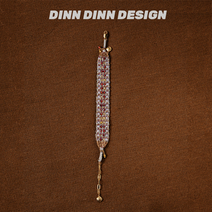 DINN 配色串珠手链小众设计简约高级感百搭 DESIGN红白经典