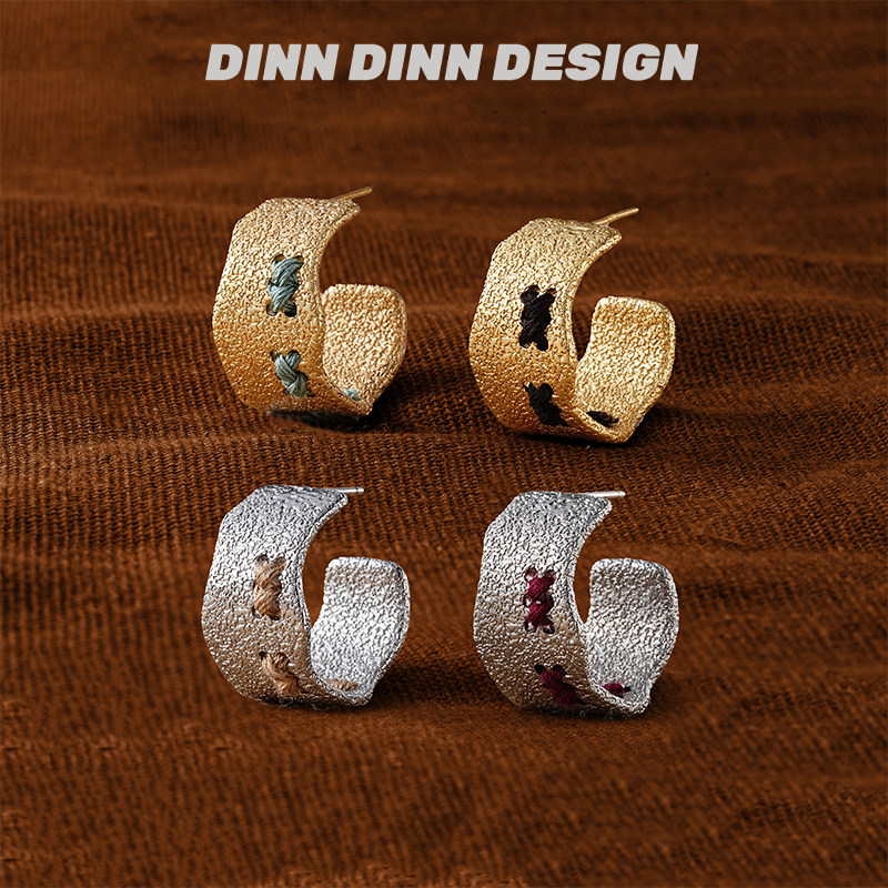 DINN DINN DESIGN彩色穿线复古耳环简约耳钉耳饰时尚高级感个性,饰品/流行首饰/时尚饰品新,耳环,淘宝优惠券,粉丝福利购,淘宝优惠卷