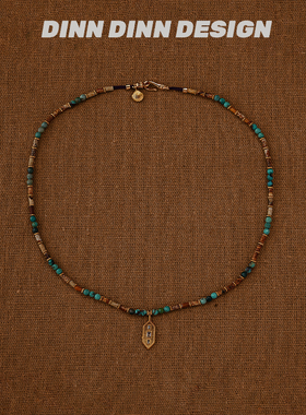 DINN DINN DESIGN度假项链彩色珠珠吊牌项链高级感饰品百搭轻奢女