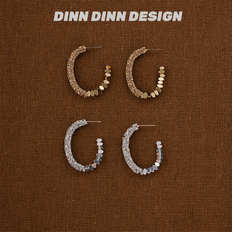 DINN DINN DESIGN高级感小众轻奢复古时尚珠珠闪闪拼接耳环百搭,饰品/流行首饰/时尚饰品新,耳环,淘宝优惠券,粉丝福利购,淘宝优惠卷