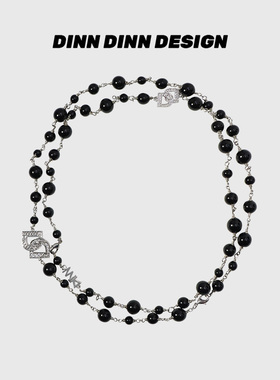 DINN DINN DESIGN黑玛瑙长项链串珠轻奢小众高级感新中式清冷女生