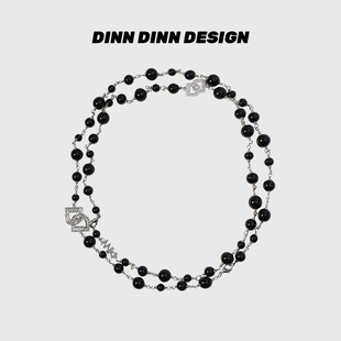 DESIGN黑玛瑙长项链串珠轻奢小众高级感新中式 DINN 清冷女生