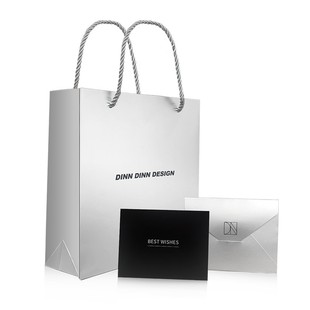 DINN 手写贺卡 DESIGN精美银色logo手提袋