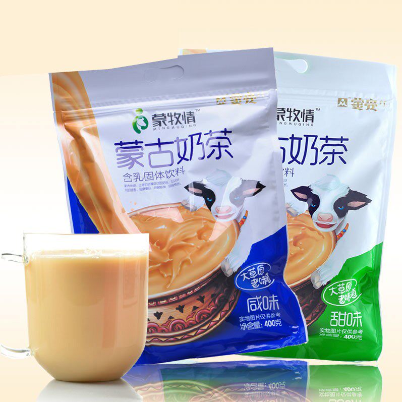 蒙亮奶茶400g固体饮料咸味甜味图片