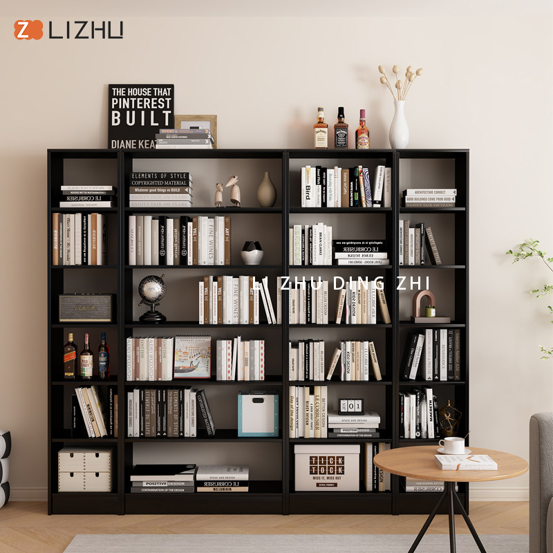 北欧黑色组合书柜整墙杂志柜书架现代书房客厅收纳柜展示置物柜,住宅家具,书架,淘宝优惠券,粉丝福利购,淘宝优惠卷