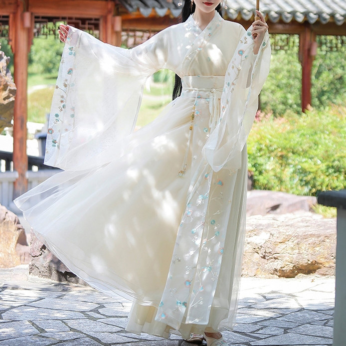 汉服女夏季广袖流仙裙古风春秋款中国风改良连衣裙古装飘逸超仙气