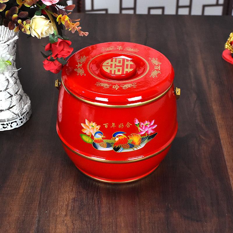 彩色子孙桶结婚实木陪嫁马桶水桶