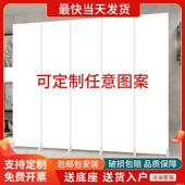 纯白色现代简约屏风可定制折叠隔断家用玄关遮挡杉木屏风