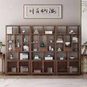 实木博古架书架多宝阁展示柜古董架茶叶架隔断架中式 简约原木色