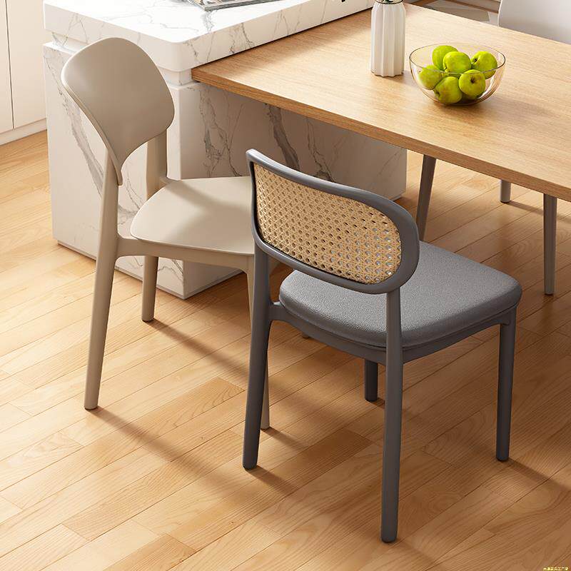 塑料椅子家用加厚餐厅餐桌餐椅舒服久坐商用藤编简约凳子靠背藤椅
