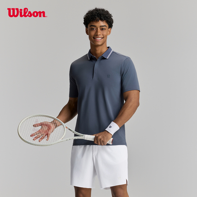 Wilson威尔胜男士TECHNICAL速干防晒网球短袖POLO衫
