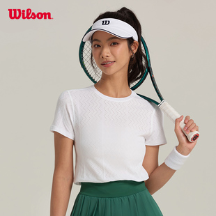 COURT一体织网孔短袖 Wilson威尔胜官方24夏季 新款 女士CENTER T恤