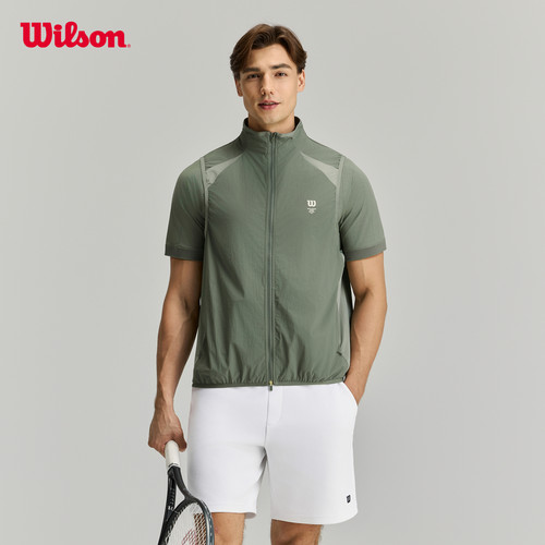 Wilson威尔胜26夏季新款男士Warm-Up防晒凉感立领网球梭织马甲