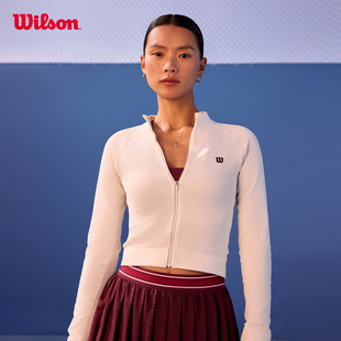 Wilson威尔胜官方26春季新款女士Full-zip小高领网球运动针织外套