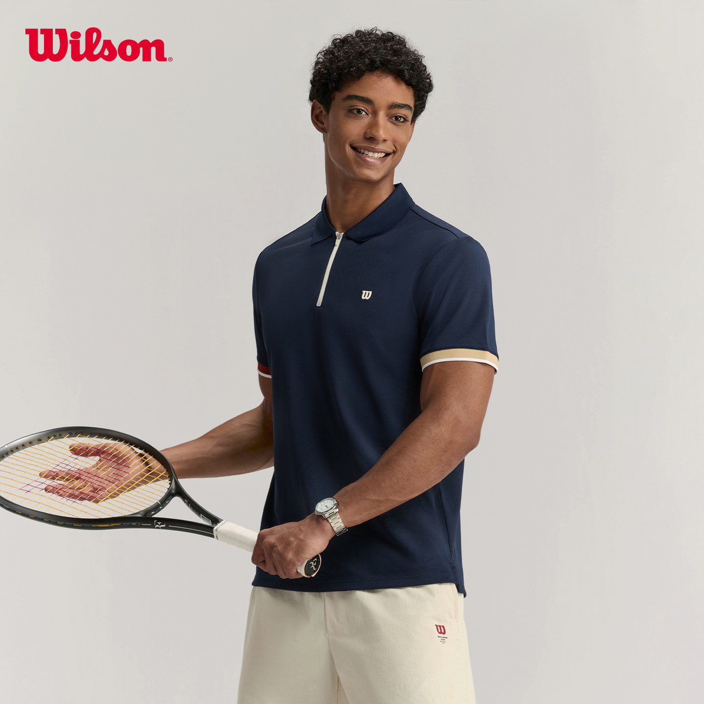 Wilson威尔胜官方25秋季新款男士ON THE DAILY网球速干短袖POLO衫