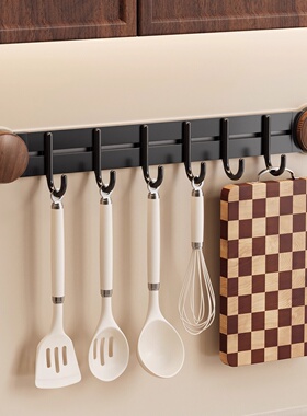 优勤吸盘厨房挂钩厨房置物架免打孔挂杆锅铲勺子挂架壁挂式收纳架
