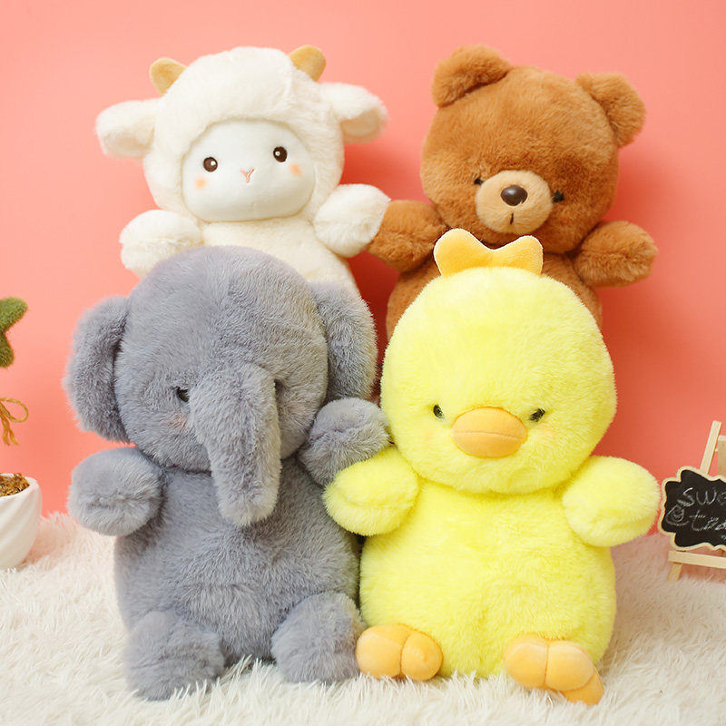 可爱波克动物公仔小羊小鸡小熊大象玩偶毛绒小玩具娃娃儿童礼物萌