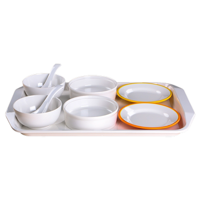 密胺餐具中式快餐店小菜碟碗碟托盘套装自助餐打菜碟单位食堂餐盘