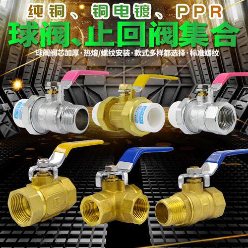 PPR双头活接铜球阀热熔管阀门球阀20 4分 25 32PPR水管管件配件